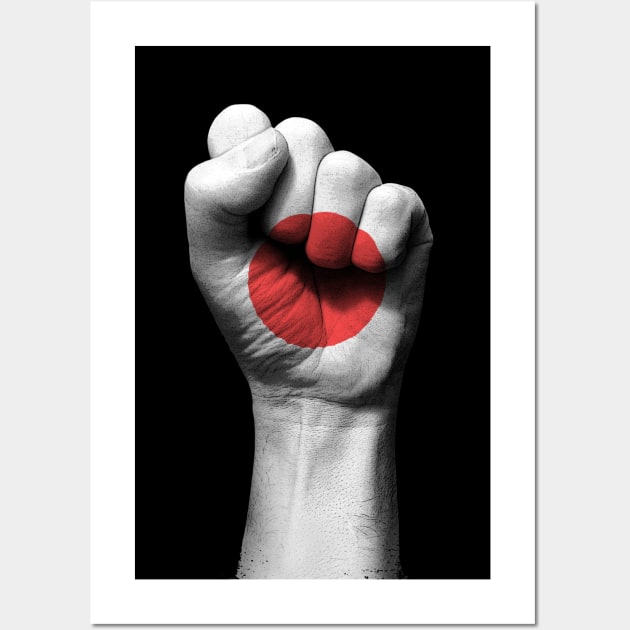 Flag of Japan on a Raised Clenched Fist Wall Art by jeffbartels